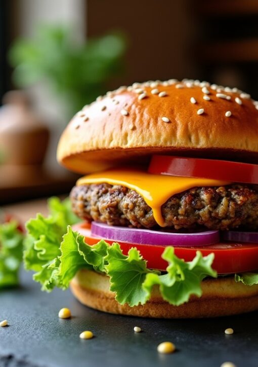 Délices Sans Viande : Recettes Créatives de Burgers aux Légumineuses, Champignons, Fromages et Options Véganes