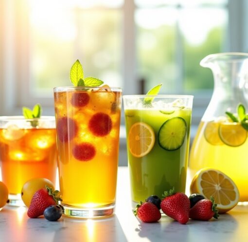 Délices estivaux à concocter chez soi : thés glacés, limonades rafraîchissantes, smoothies vitaminés et eaux infusées naturelles