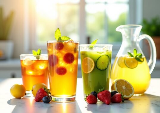 Délices estivaux à concocter chez soi : thés glacés, limonades rafraîchissantes, smoothies vitaminés et eaux infusées naturelles