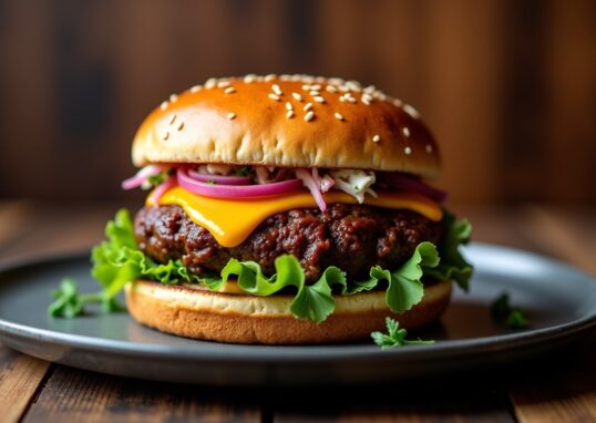 Savourez notre recette irrésistible de burger au bœuf effiloché
