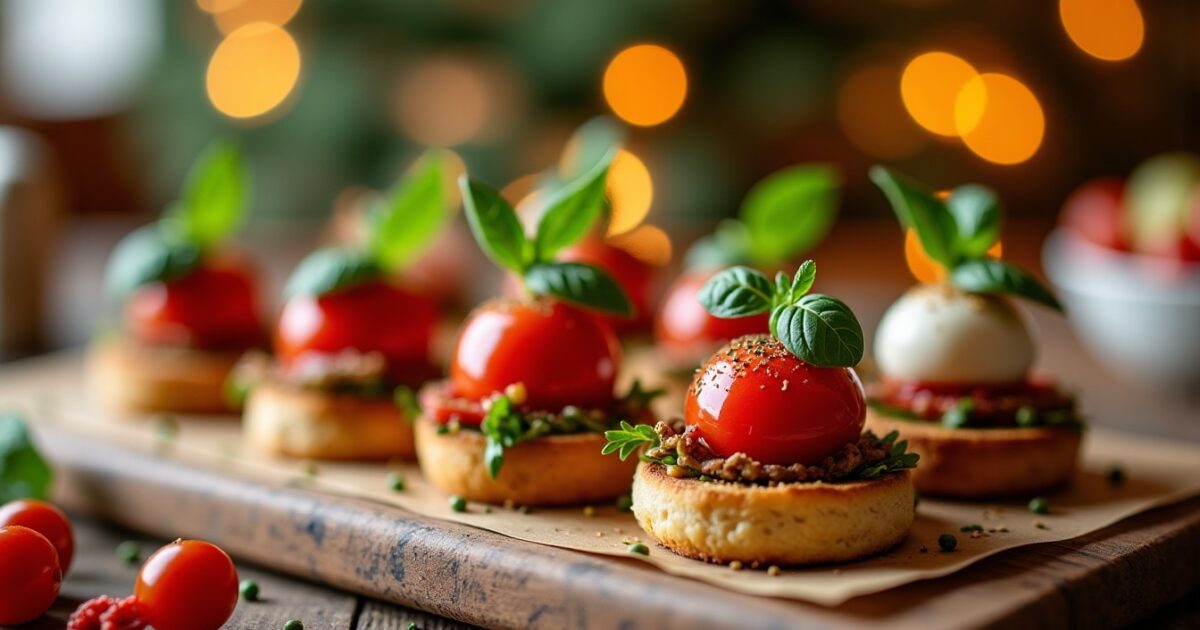 Inspiration pour garnitures festives de mini burgers pour un apéro de Noël réussi