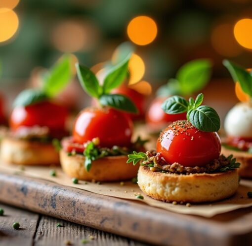 Inspiration pour garnitures festives de mini burgers pour un apéro de Noël réussi
