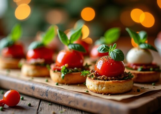 Inspiration pour garnitures festives de mini burgers pour un apéro de Noël réussi