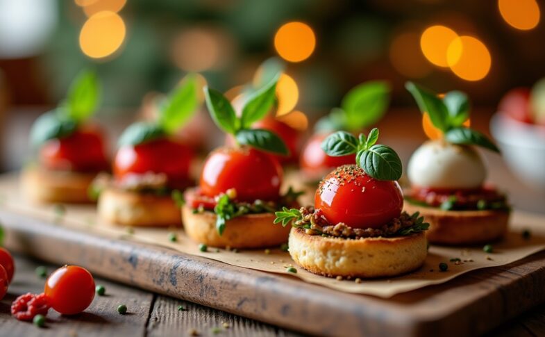 Inspiration pour garnitures festives de mini burgers pour un apéro de Noël réussi