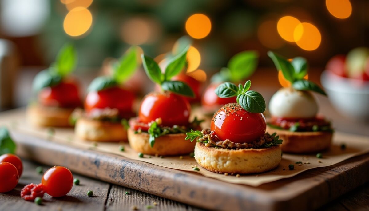 Inspiration pour garnitures festives de mini burgers pour un apéro de Noël réussi