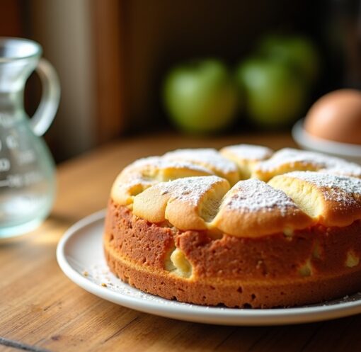 Gâteau moelleux au yaourt, pomme et 2 œufs : la recette facile au pot doseur