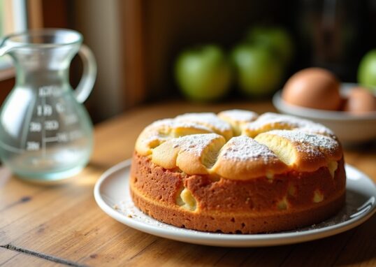 Gâteau moelleux au yaourt, pomme et 2 œufs : la recette facile au pot doseur