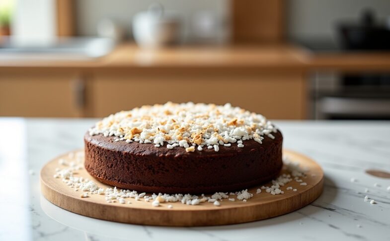 Délicieux gâteau moelleux au chocolat et noix de coco prêt en seulement 10 minutes