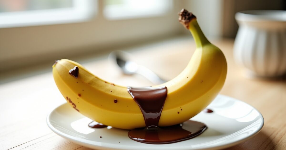 Délice express : Banane nappée de chocolat fondu prête en 15 minutes