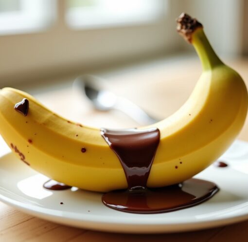Délice express : Banane nappée de chocolat fondu prête en 15 minutes