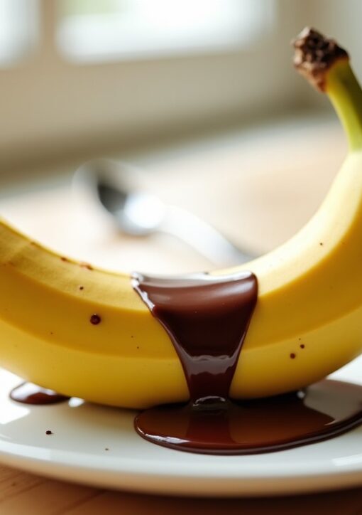 Délice express : Banane nappée de chocolat fondu prête en 15 minutes