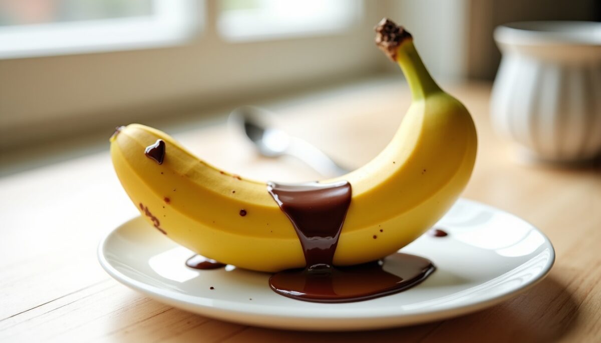 Délice express : Banane nappée de chocolat fondu prête en 15 minutes