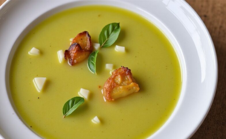 Velouté onctueux de courgette, pomme de terre et Vache qui rit : la recette simple pour régaler 6 convives