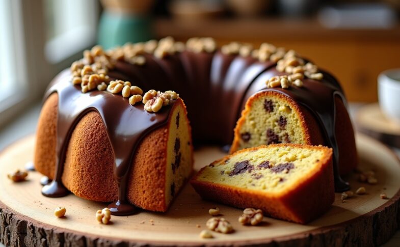 Recette express : Cake moelleux aux noix et chocolat fondant prêt en 15 minutes