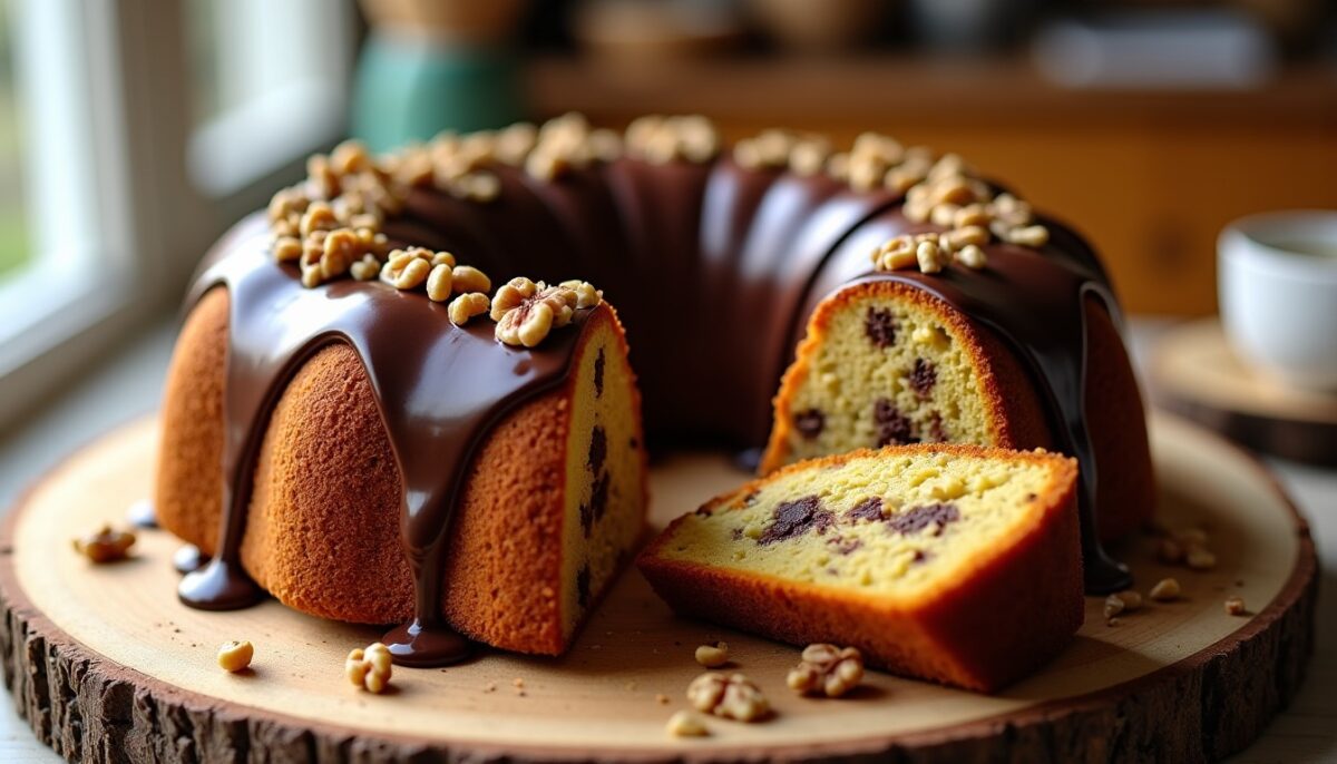 Recette express : Cake moelleux aux noix et chocolat fondant prêt en 15 minutes