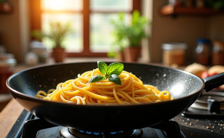Pâtes à la poêle : guide complet pour une cuisson parfaite sans utiliser de casserole