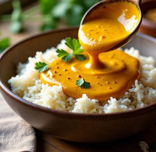 Sauce curry onctueuse pour riz : la recette express en seulement 10 minutes