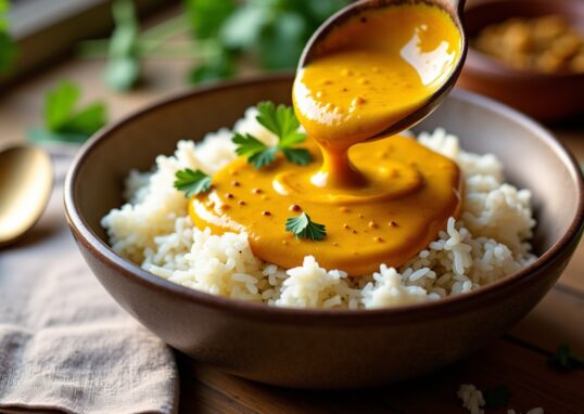Sauce curry onctueuse pour riz : la recette express en seulement 10 minutes