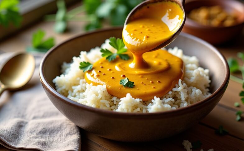 Sauce curry onctueuse pour riz : la recette express en seulement 10 minutes