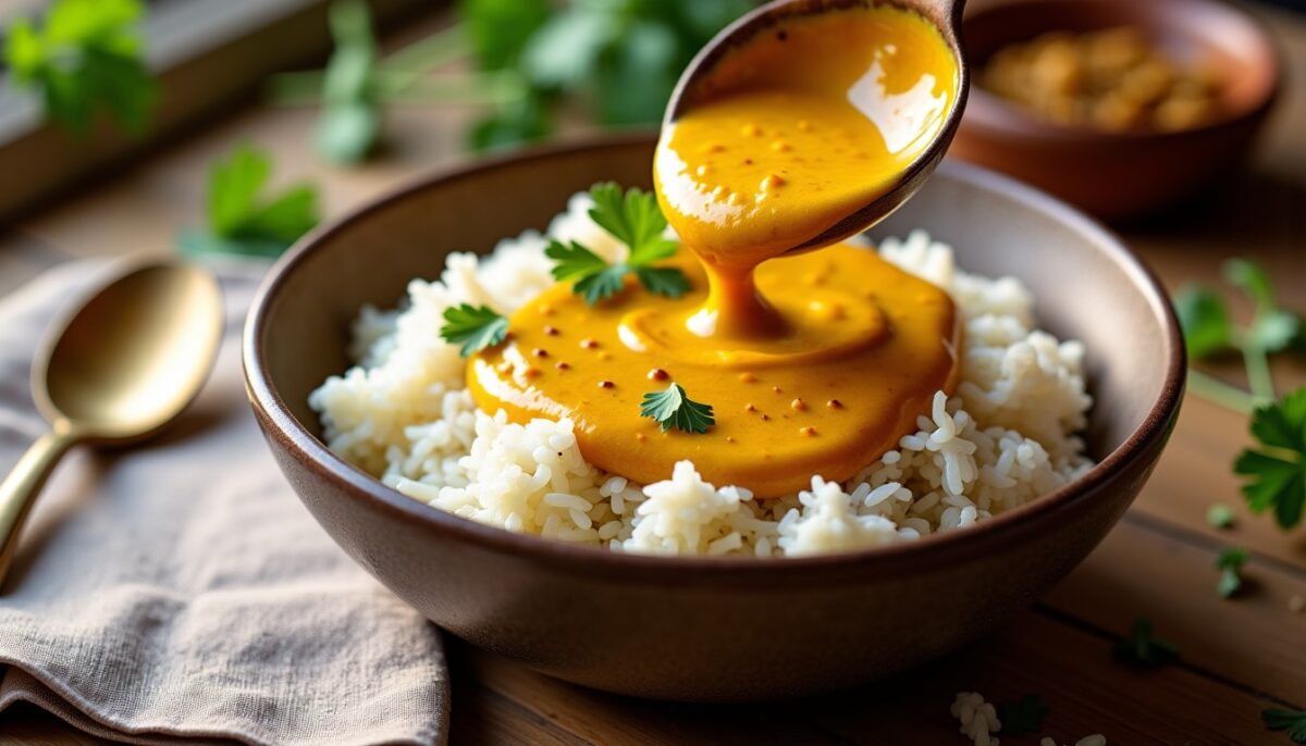 Sauce curry onctueuse pour riz : la recette express en seulement 10 minutes